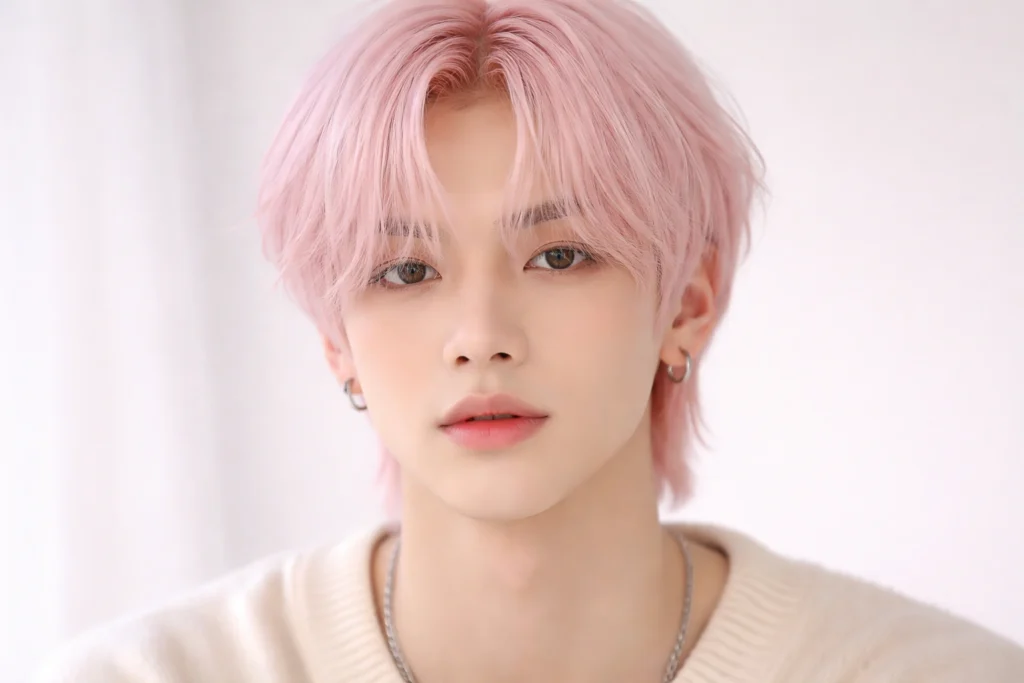 Baby Pink Curtain Bangs