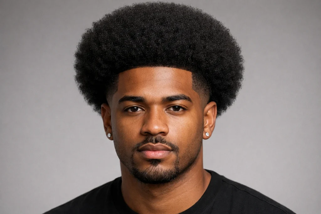 Burst Fade with Afro