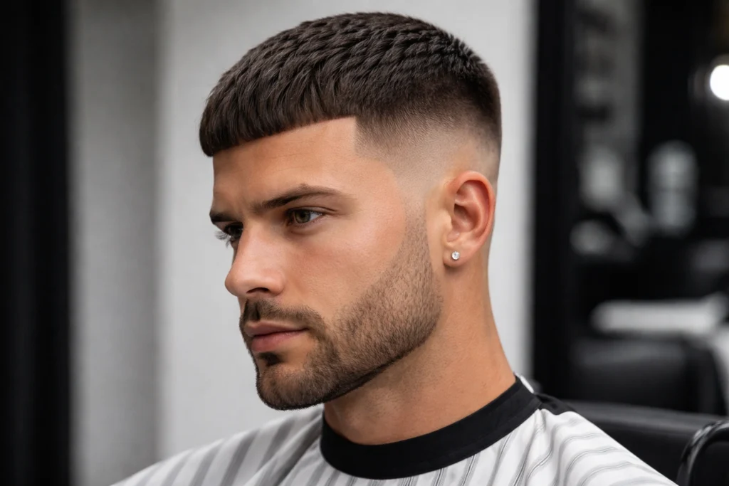 Caesar Cut with a Skin Fade