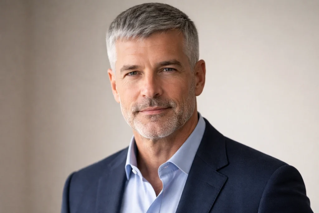 Caesar Haircut for Older Men