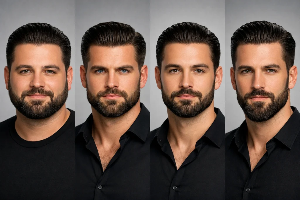 Choosing the Right Slick Back and Beard Combination for Your Face Shape