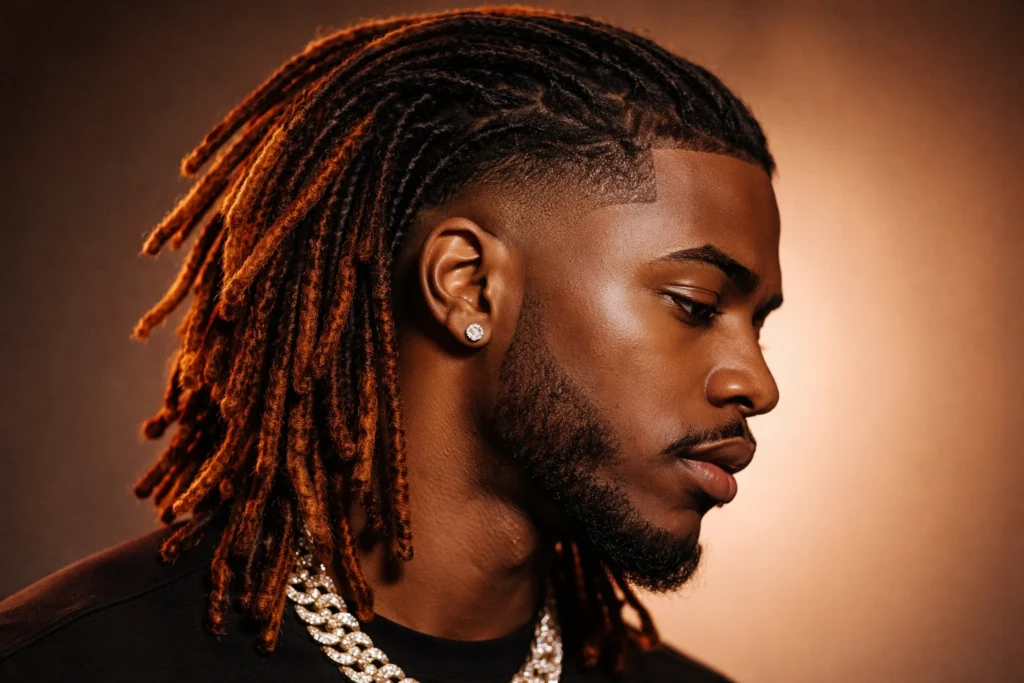 Colored Locs with Fade