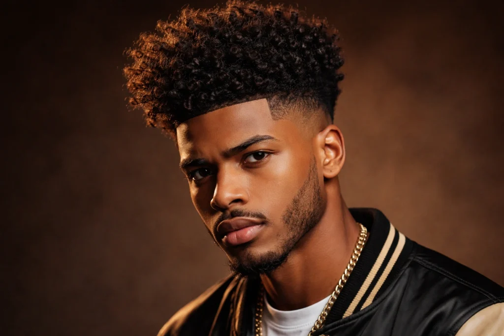 Curly High Top with Skin Fade