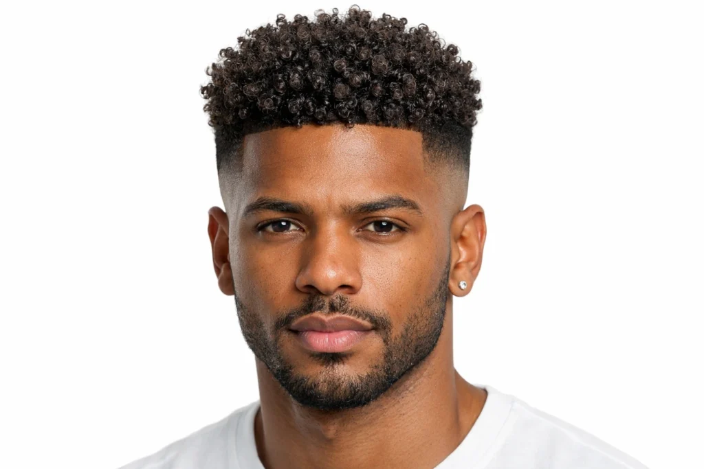 Curly Top Fade