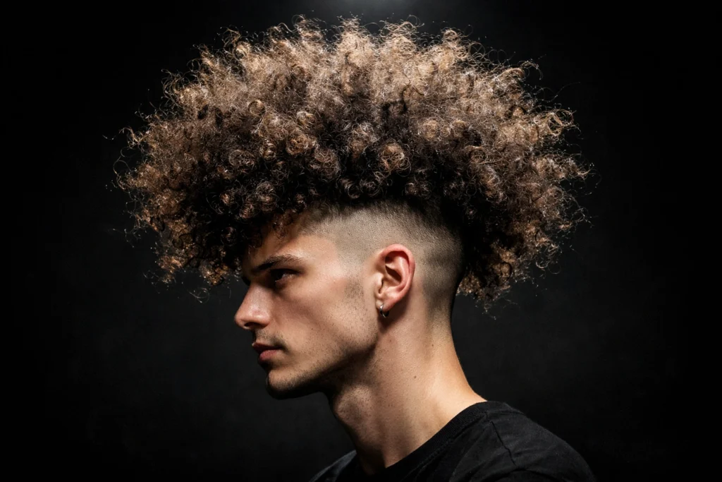 Frizzy Voluminous Broccoli Haircut with Undercut