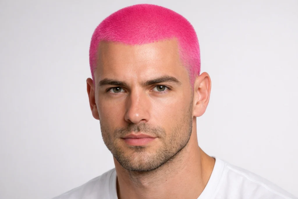 Full Pink Buzz Cut