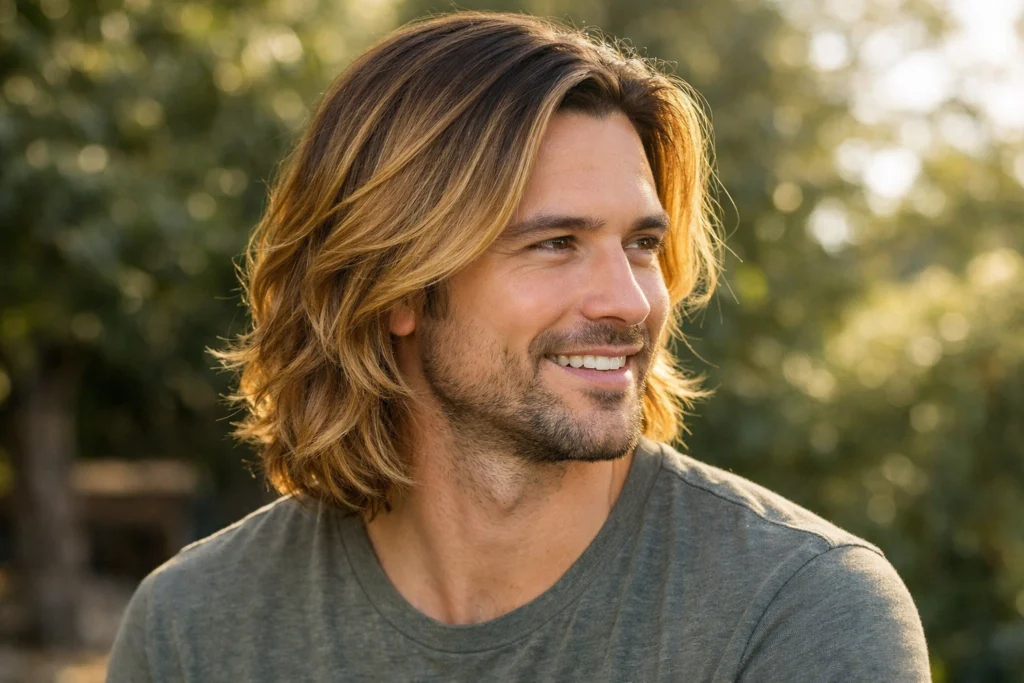 Golden Blonde Balayage on Medium Length Hair