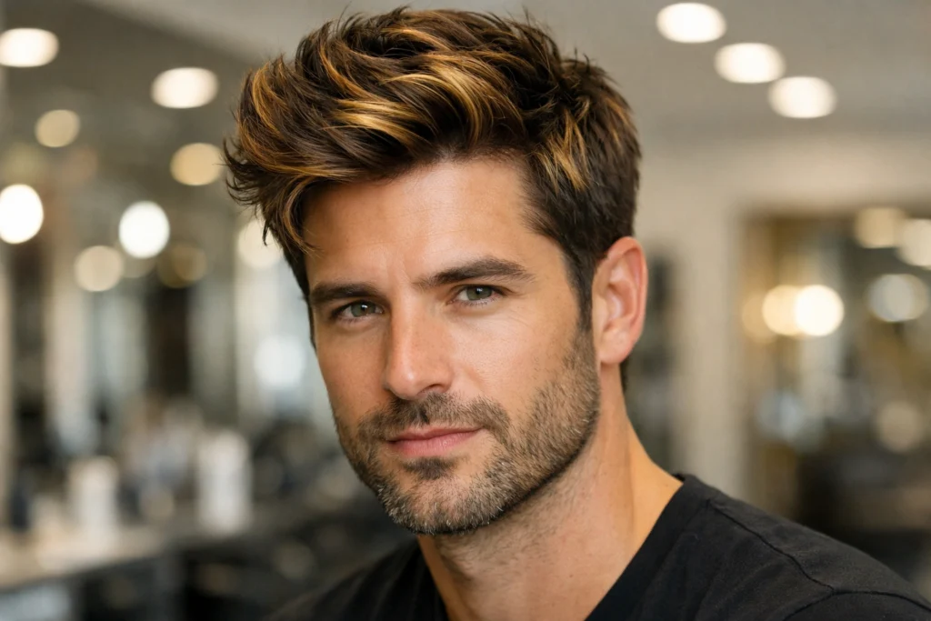 Honey Blonde Highlights on Thick Brown Hair