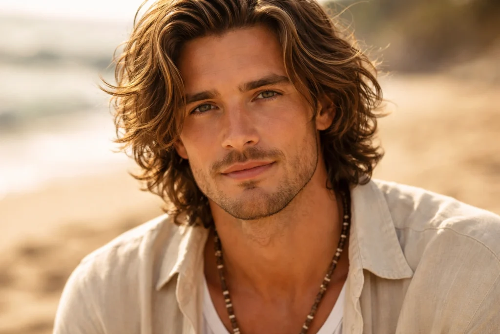 Honey Blonde Highlights on Wavy Brown Hair