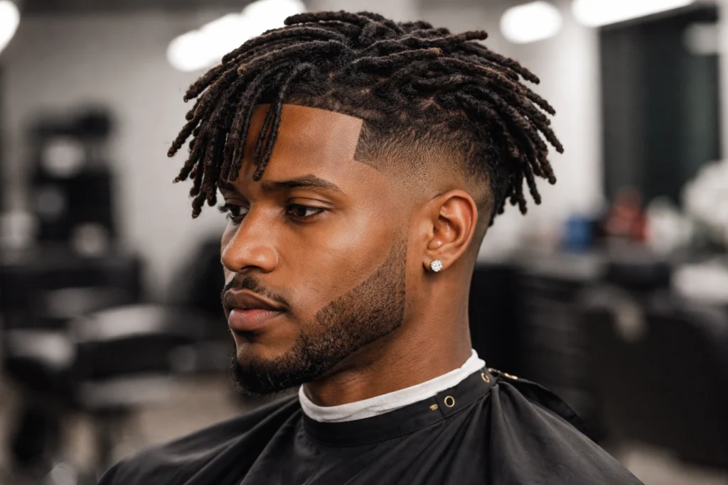 Medium Locs with High Taper Fade