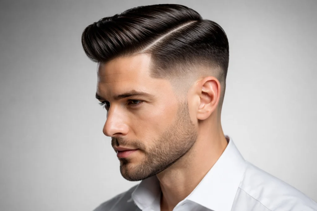 Mid Taper Fade Comb Over