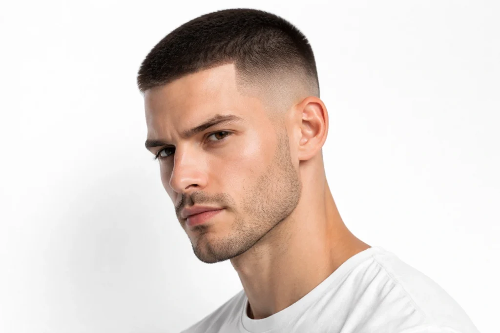Mid Taper Fade with Buzz Cut