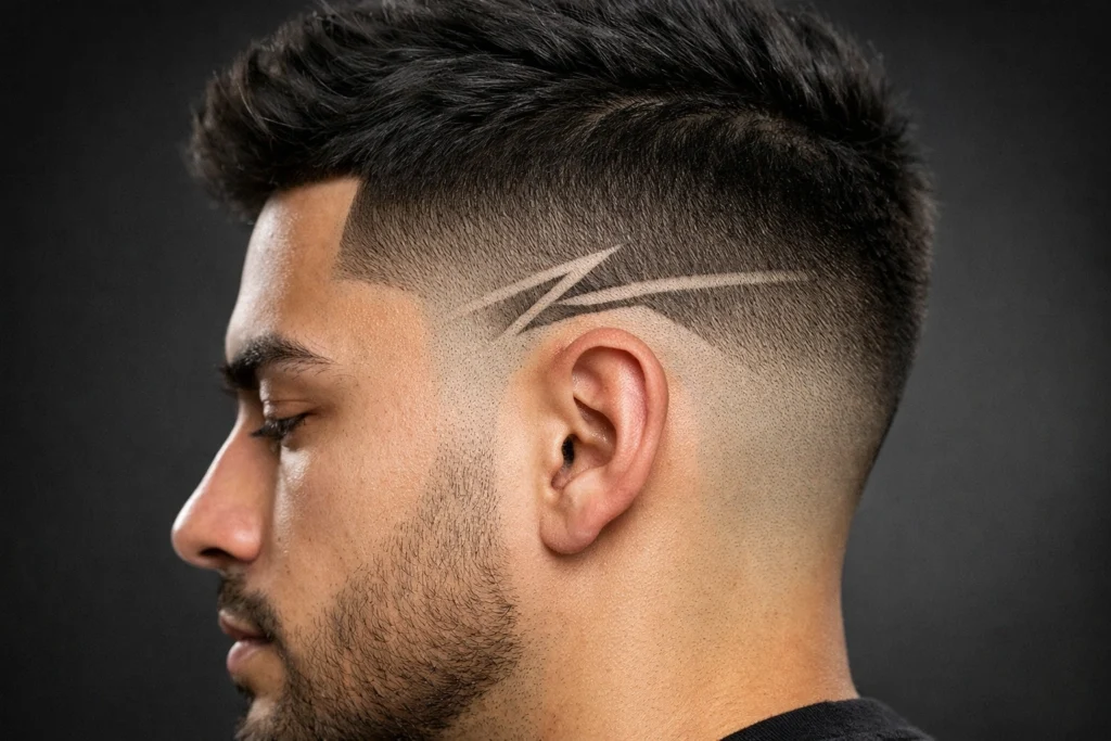 Mid Taper Fade with Design