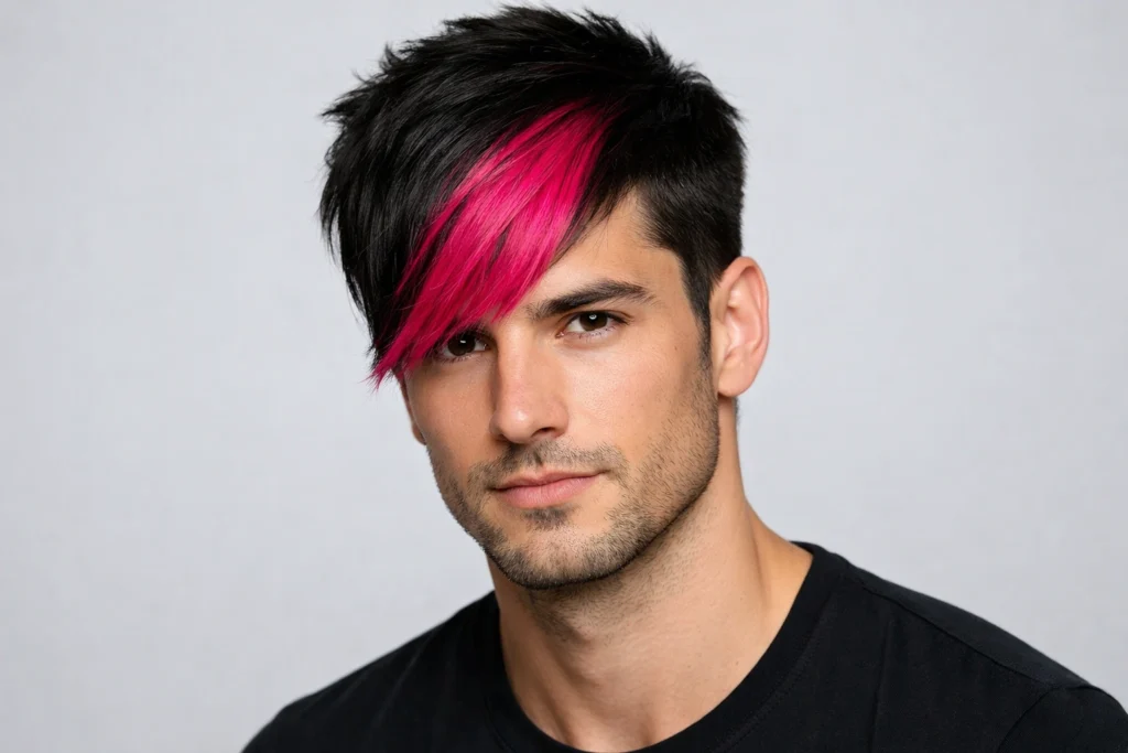 Pink Side Swept Fringe