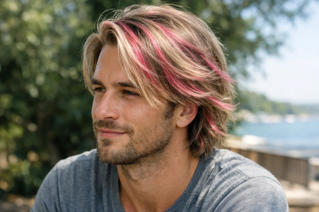 Pink and Blonde Highlights