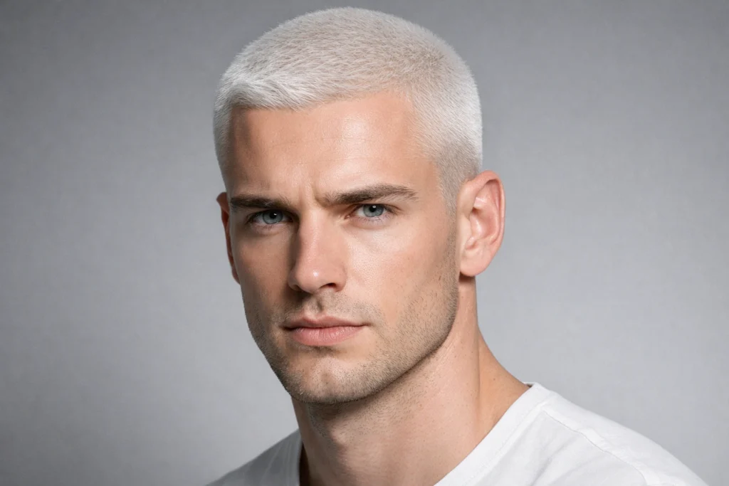 Platinum Blonde Buzz Cut