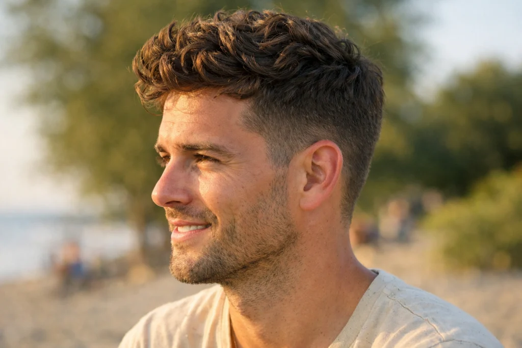 Short Wavy Hair with Taper