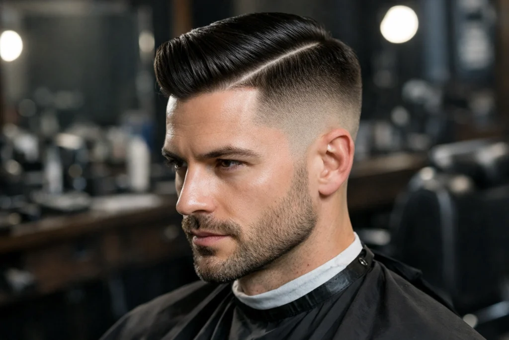 Side Part with High Fade