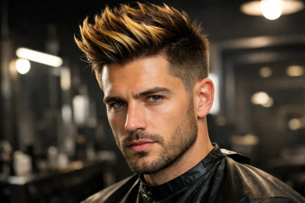 Textured Quiff with Honey Blonde Tips