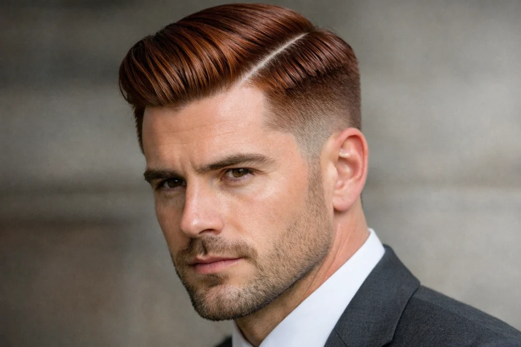 The Auburn Comb Over with Hard Part