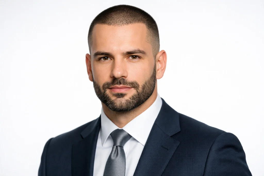 The Buzz Cut With Corporate Beard