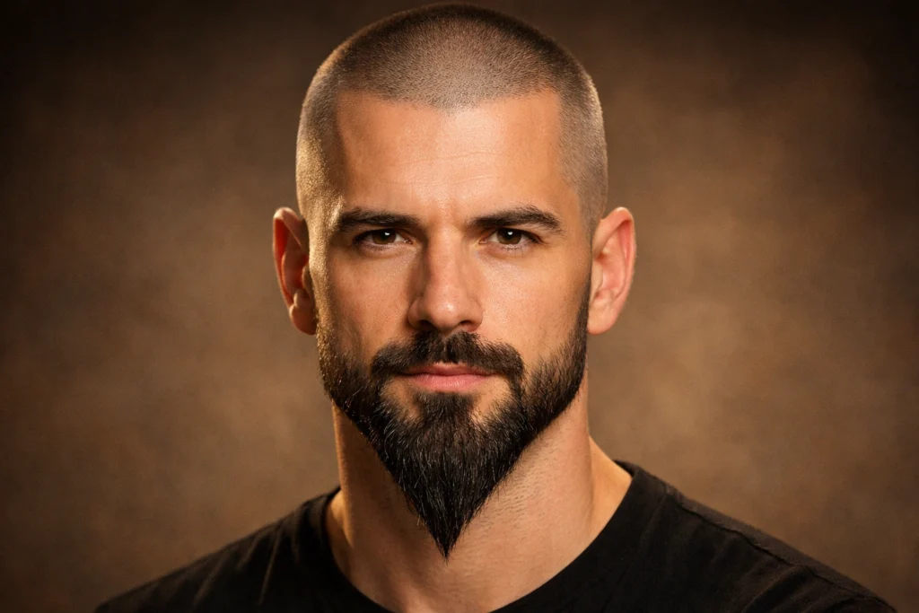 The Buzz Cut With Ducktail Beard