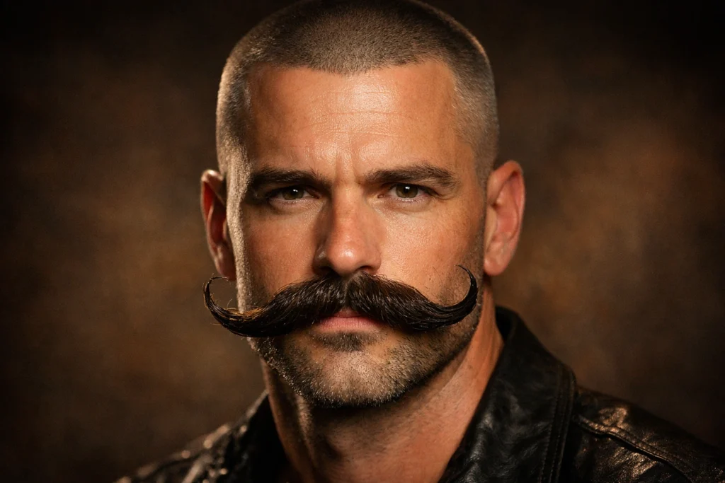 The Buzz Cut With Handlebar Mustache