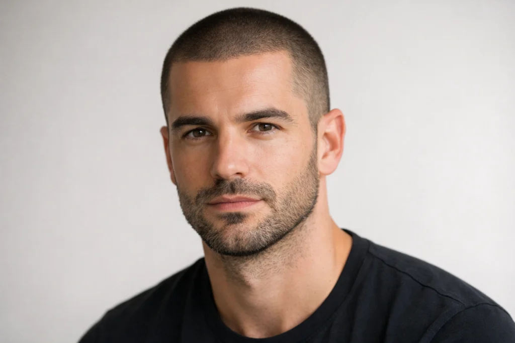 The Buzz Cut With Stubble Beard