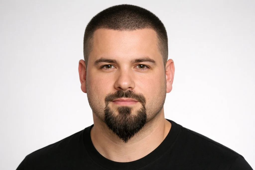 The Buzz Cut and Beard for Round Face Shapes