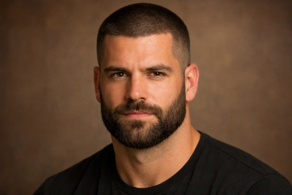 The Buzz Cut and Beard for Square Face Shapes