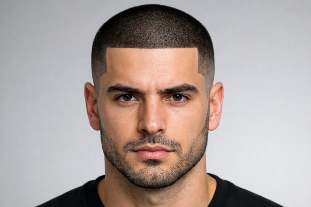 The Buzz Cut with Sharp Line-Up