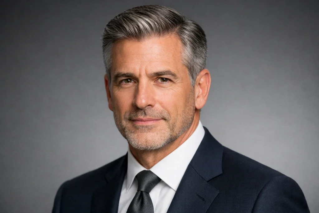 The Classic Side Part Hairstyles for 50-Year-Old Men