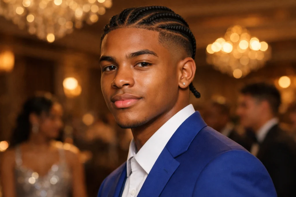 The Cornrow Braids with Fade