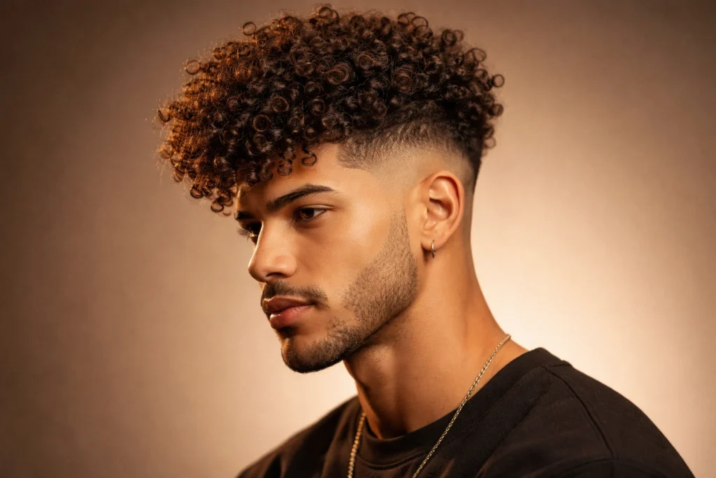 The Curly Hair Skin Fade Undercut
