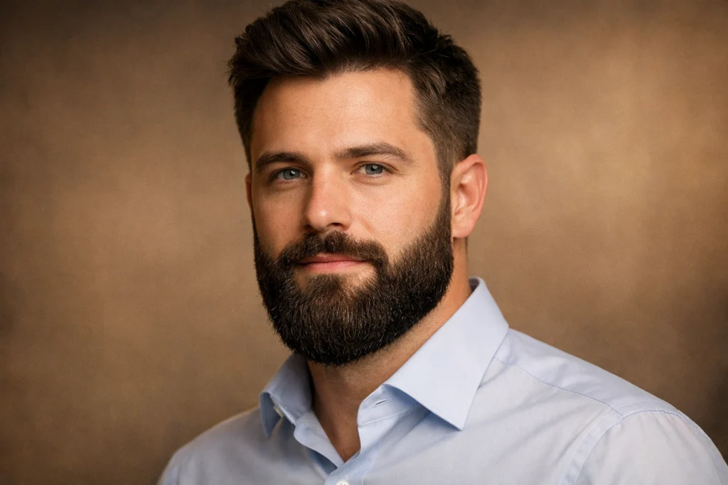 The Full Beard with Shaped Neckline