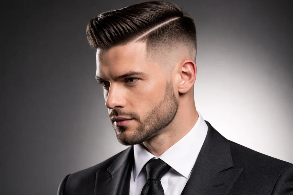 The High Skin Fade with Hard Part