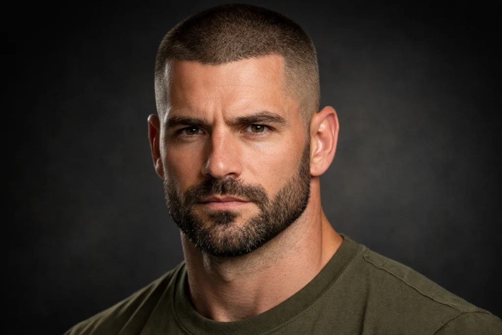 The Military Buzz Cut With Beard