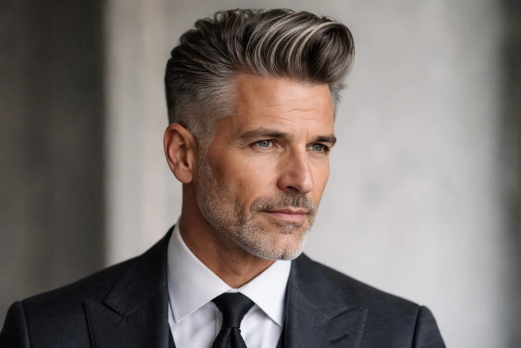 The Modern Pompadour Hairstyles for 50-Year-Old Men
