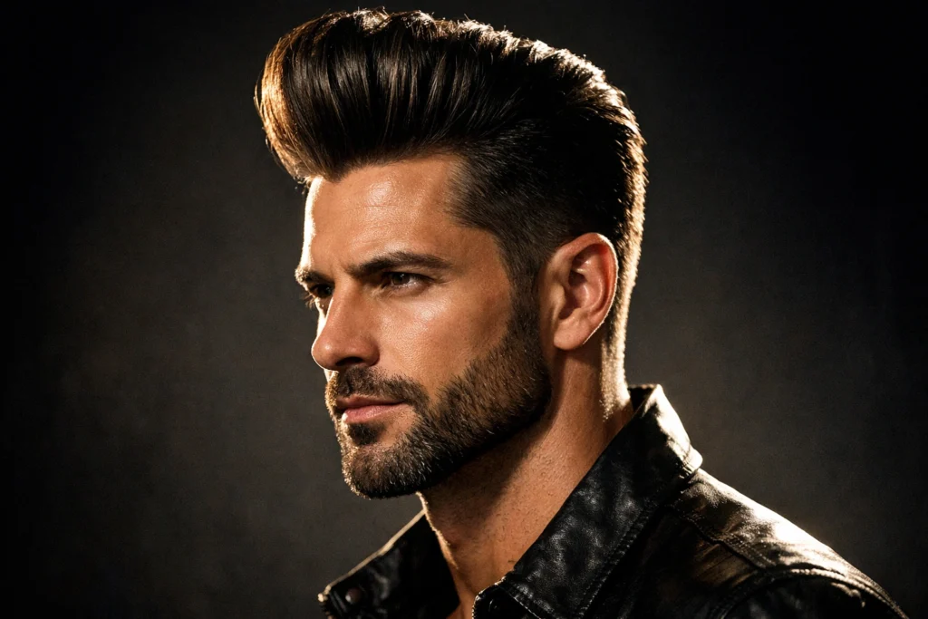 The Pompadour with Short Beard