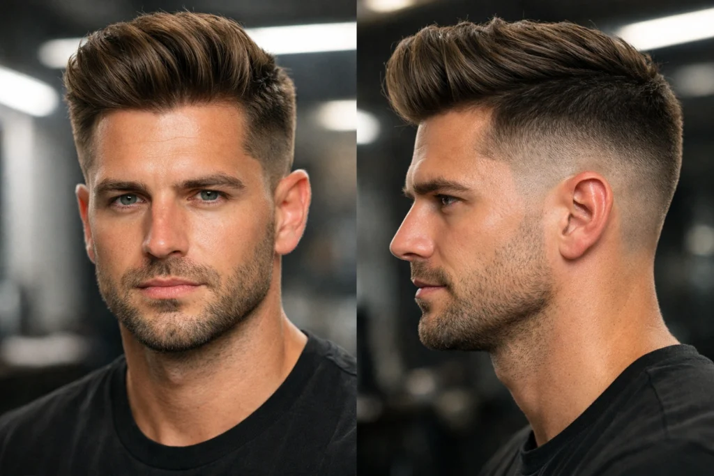 The Quiff with Mid Fade