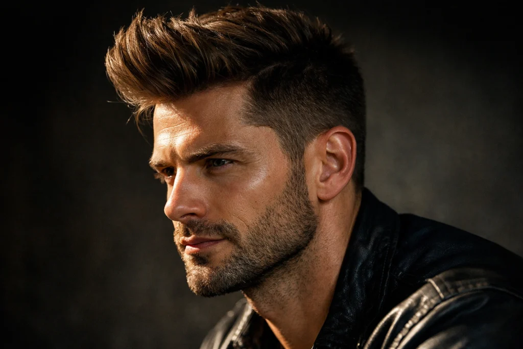 The Quiff with Short Stubble