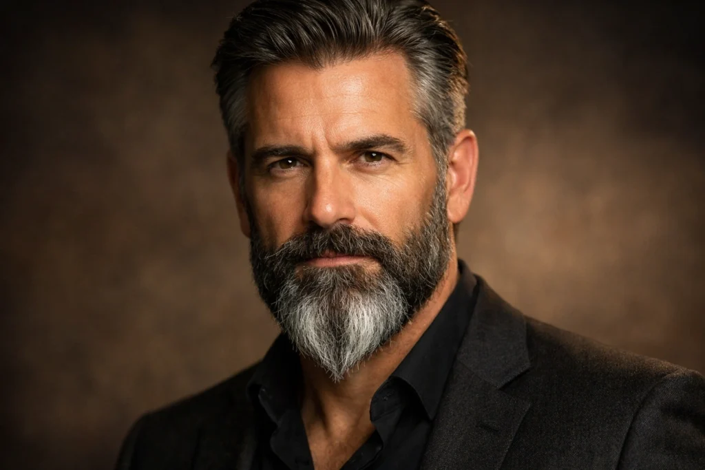 The Salt and Pepper Ducktail Beard