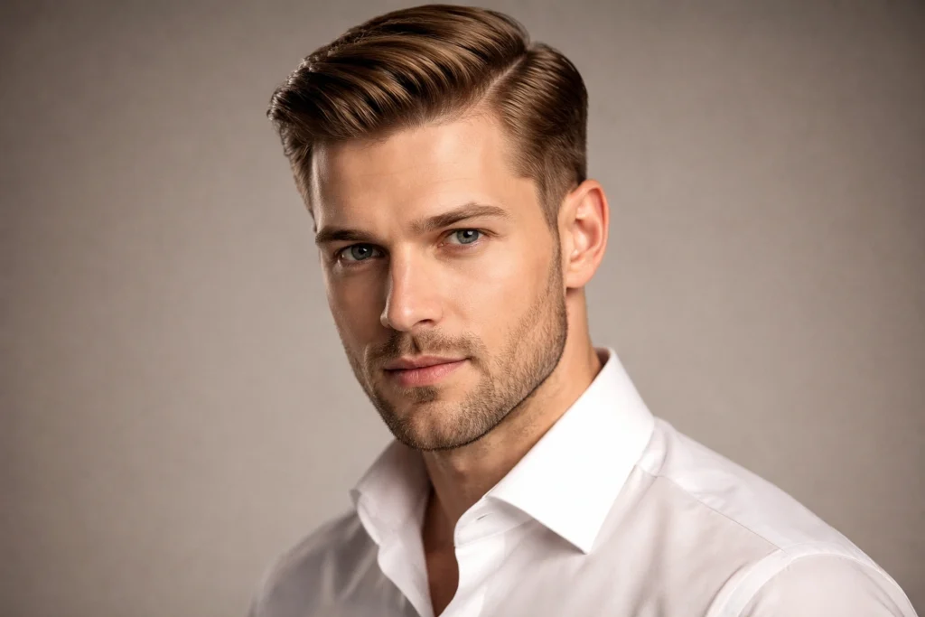 The Side Part with Light Brown Hair