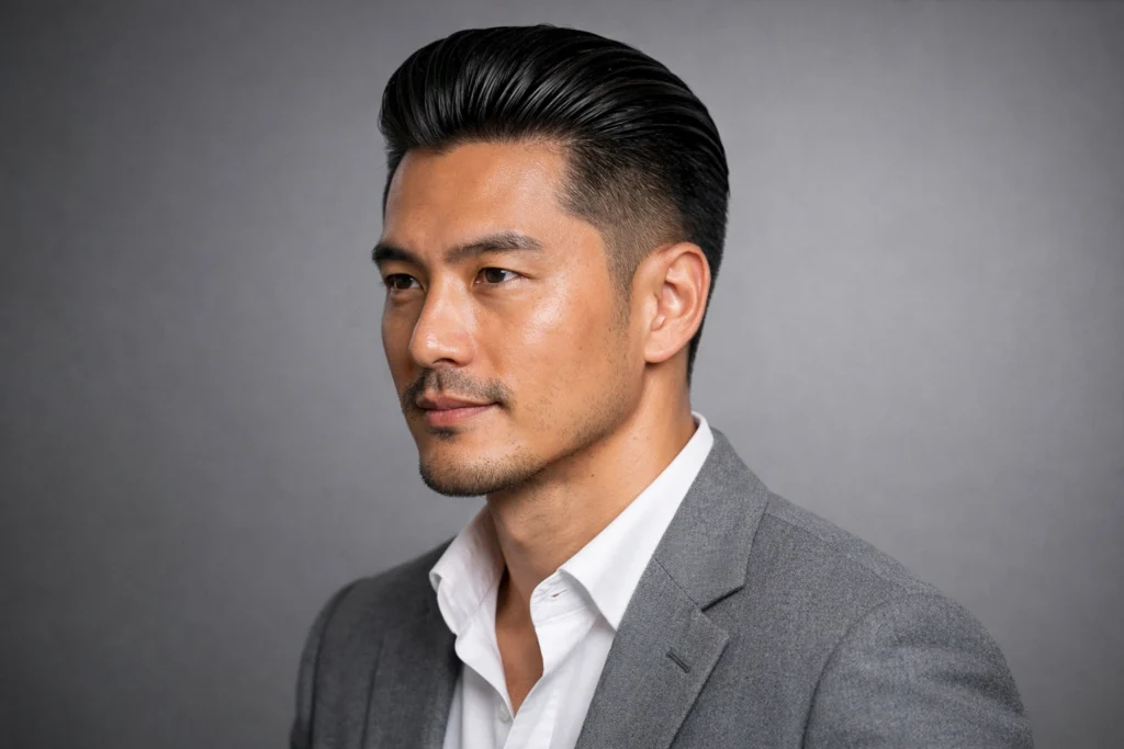 The Slick Back with Taper Fade