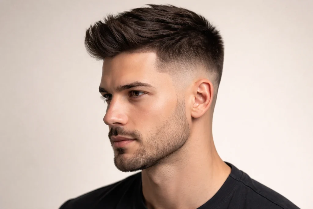 The Taper Fade with Length on Top