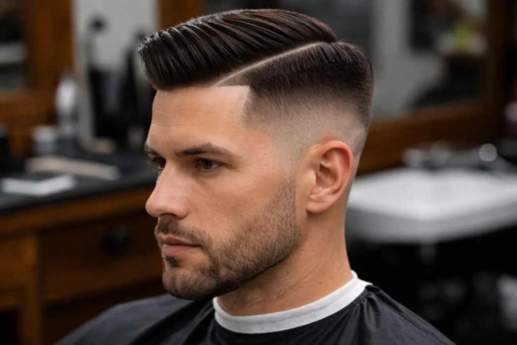The Taper Fade with Side Part
