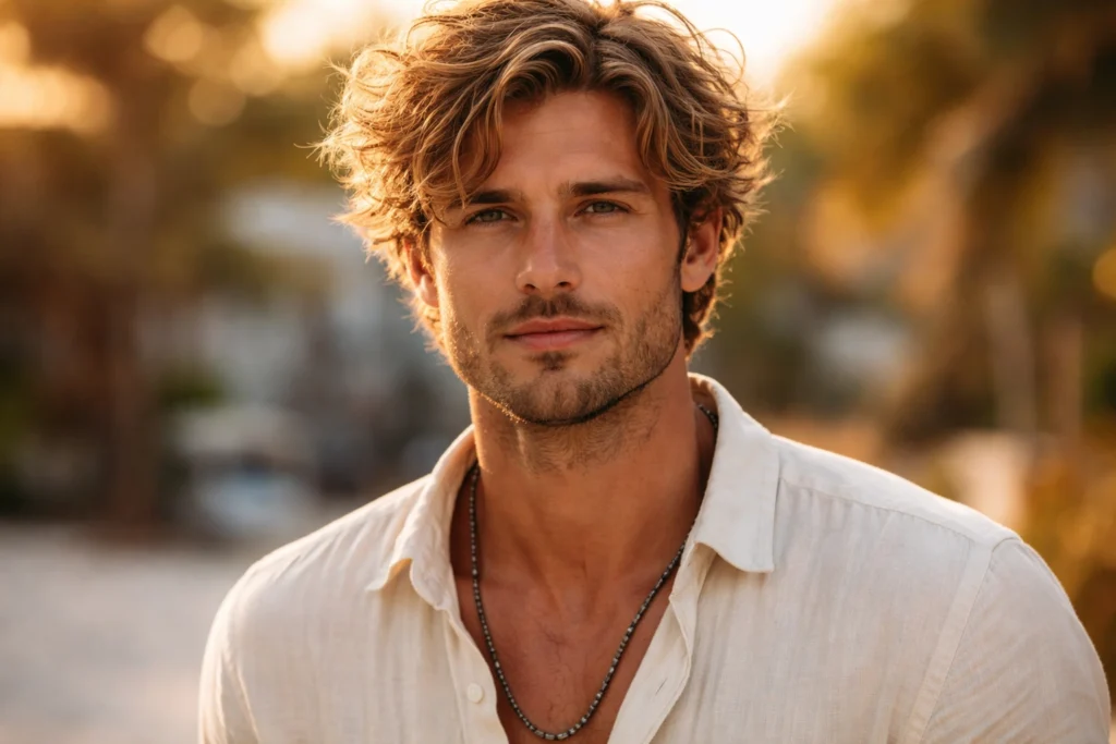 Tousled Dirty Blonde Medium Length Cut