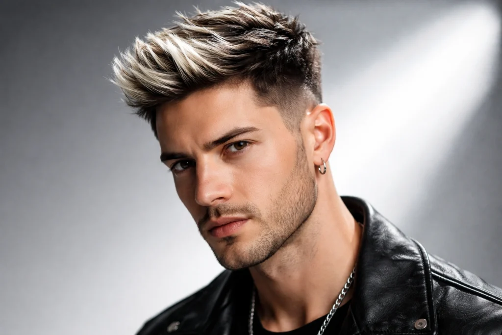 Two-Tone Blonde Tips on Dark Hair