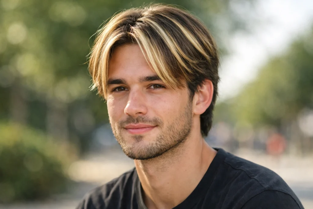 Vanilla Blonde Highlights on Dark Base