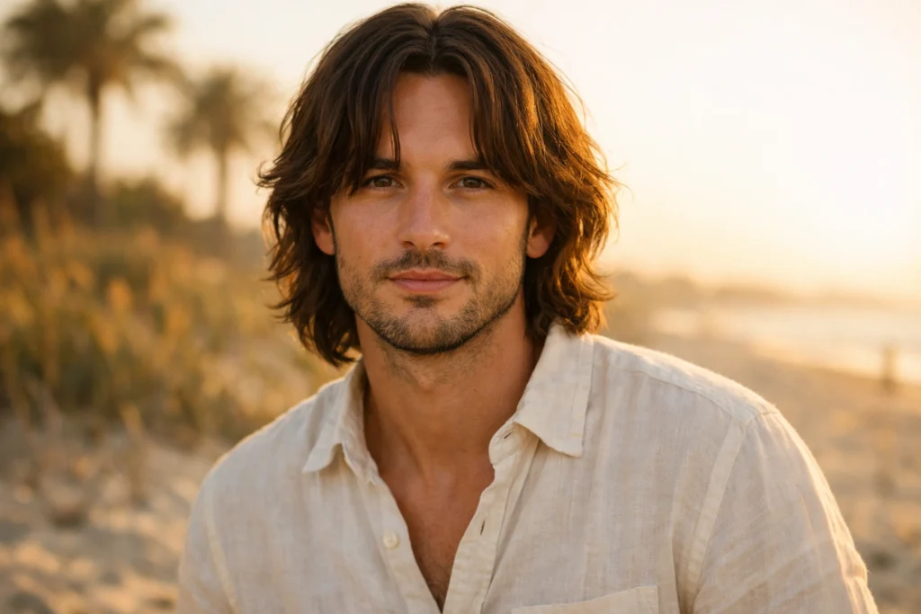 The Curtain Bangs with Mid-Length Hair